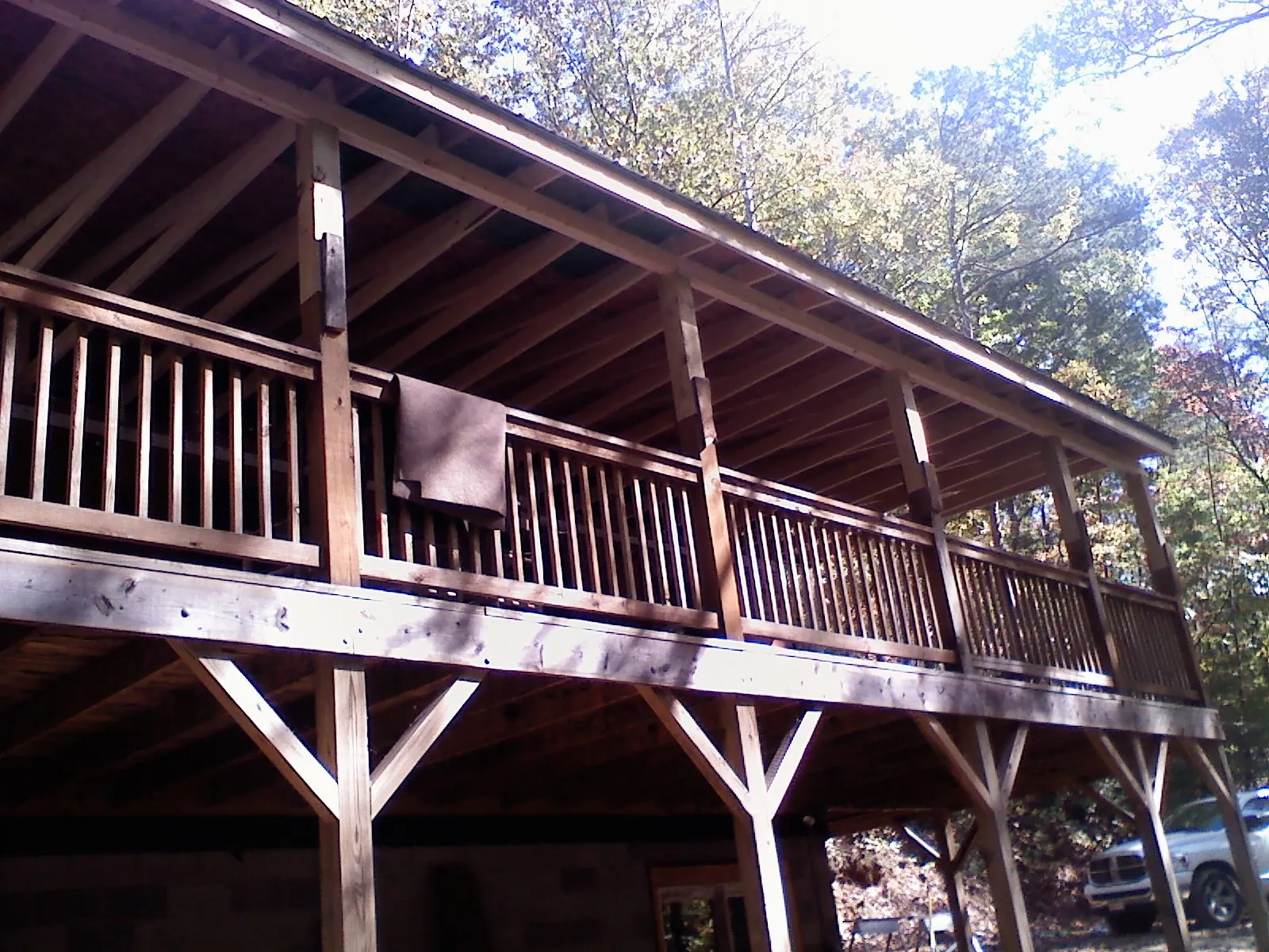 Timber framing under a new elevated porch and deck — Roof Leak Repair in Amston by Roofing Brothers